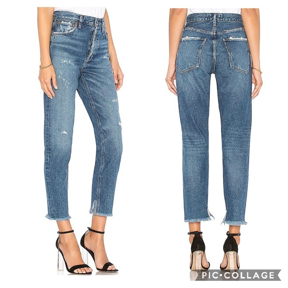 Agolde Jamie Straight High Waist Jeans Lowdown